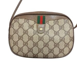 Gucci GG brown mini messenger crossbody bag vintage